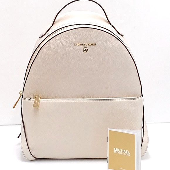 Michael kors Valerie medium pebbled leather backpack light cream color - Picture 2 of 15